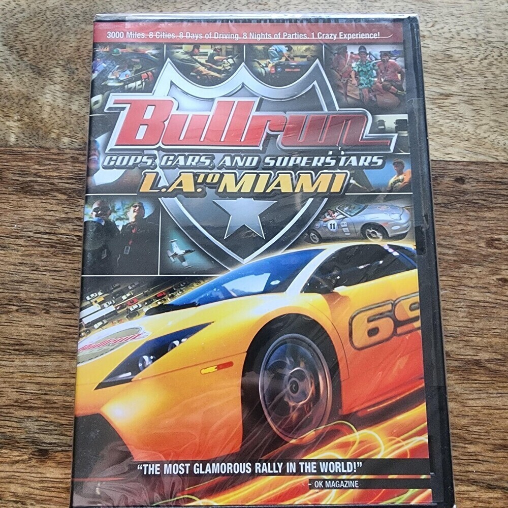 Bullrun Cops Cars And Superstars L.A. To Miami DVD Car Rally Movie New Sealed